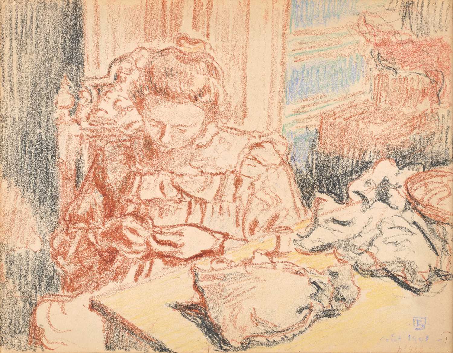 Lot 1056 - Georges Lemmen (1865-1916) Belgian "La Couture"...