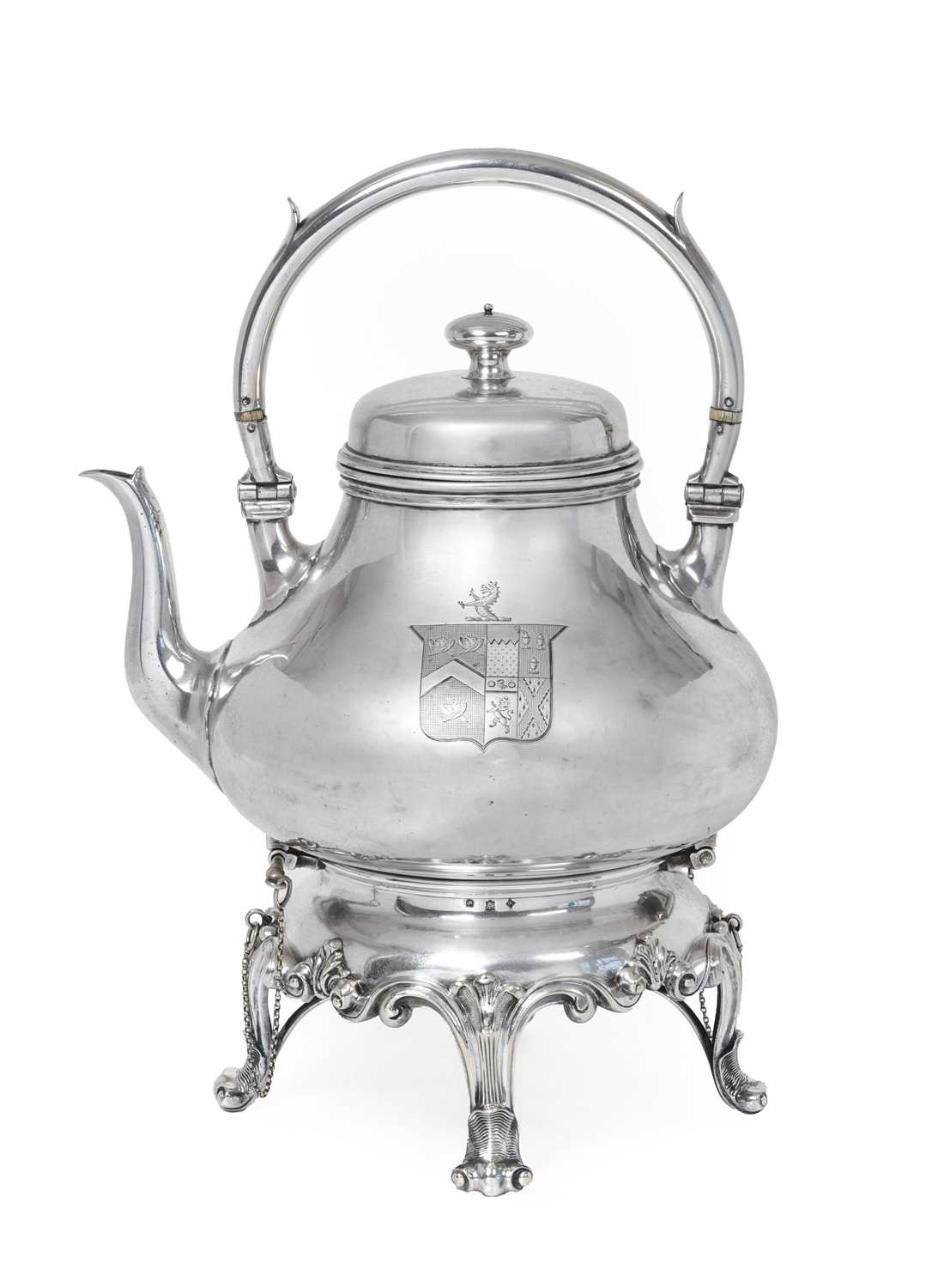 Lot 2286 - A Victorian Irish Silver Kettle on Victorian Silver Plate Stand