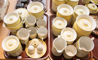 Lot 206 - T G Green Cornish Ware, yellow banded storage...