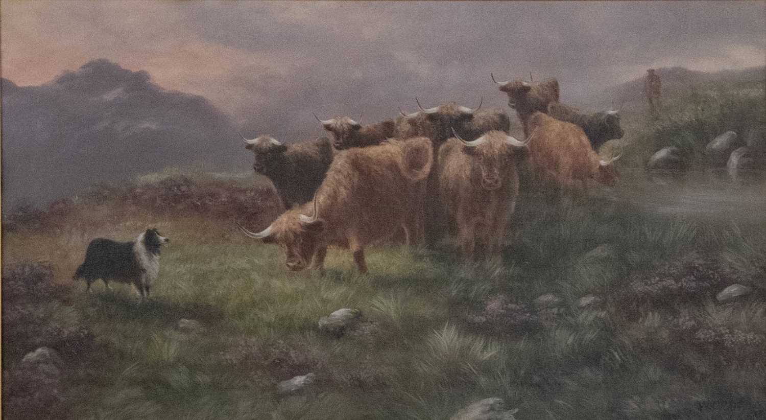 Lot 1130 - W* Craig (20th Century) "Cattle in the...