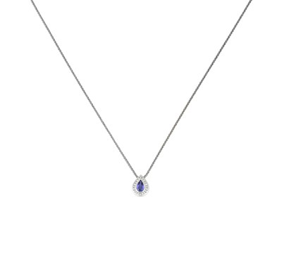 Lot 2073 - A Tanzanite and Diamond Cluster Pendant on...