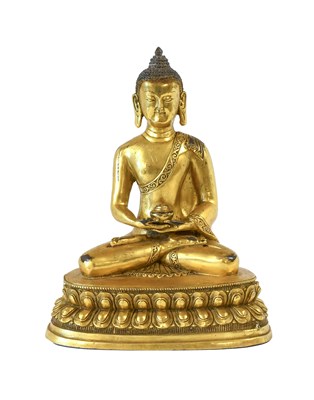 Lot 178 - A Gilt Bronze Figure of Buddha, in 17th...