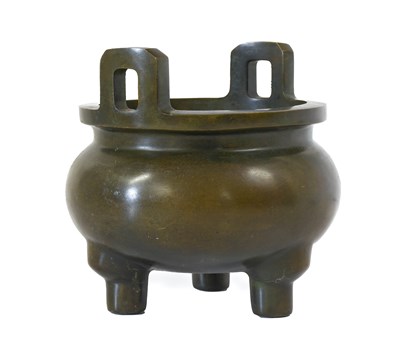 Lot 192 - A Chinese Bronze Tripod Censer, Xuande reign...