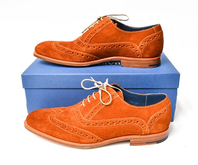 Lot 1080 - Pair of Barker Copper/Orange Suede Grant Style...