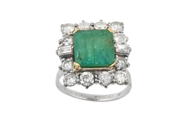 Lot 2059 - An Emerald and Diamond Cluster Ring the...