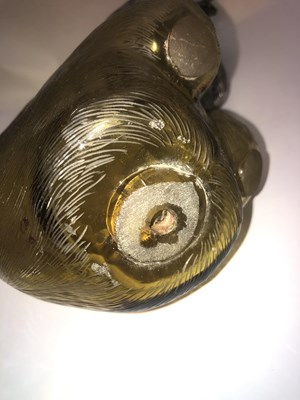 Lot 2292 - A Rare Victorian Silver-Mounted Green or Amber Glass Novelty Claret-Jug