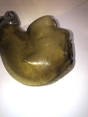 Lot 2292 - A Rare Victorian Silver-Mounted Green or Amber Glass Novelty Claret-Jug