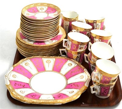 Lot 25 - A Crown Chelsea china twelve place setting tea service comprising twelve cups and saucers...