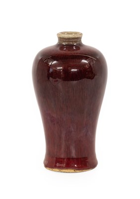 Lot 25 - A Chinese Sang de Boeuf Glazed Meiping, in...