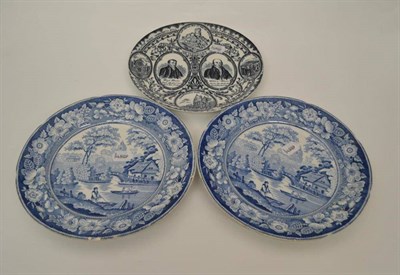 Lot 30 - Two pearlware plates and one Methodist plate