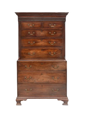 Lot 493 - A George III Mahogany Chest on Chest, late...