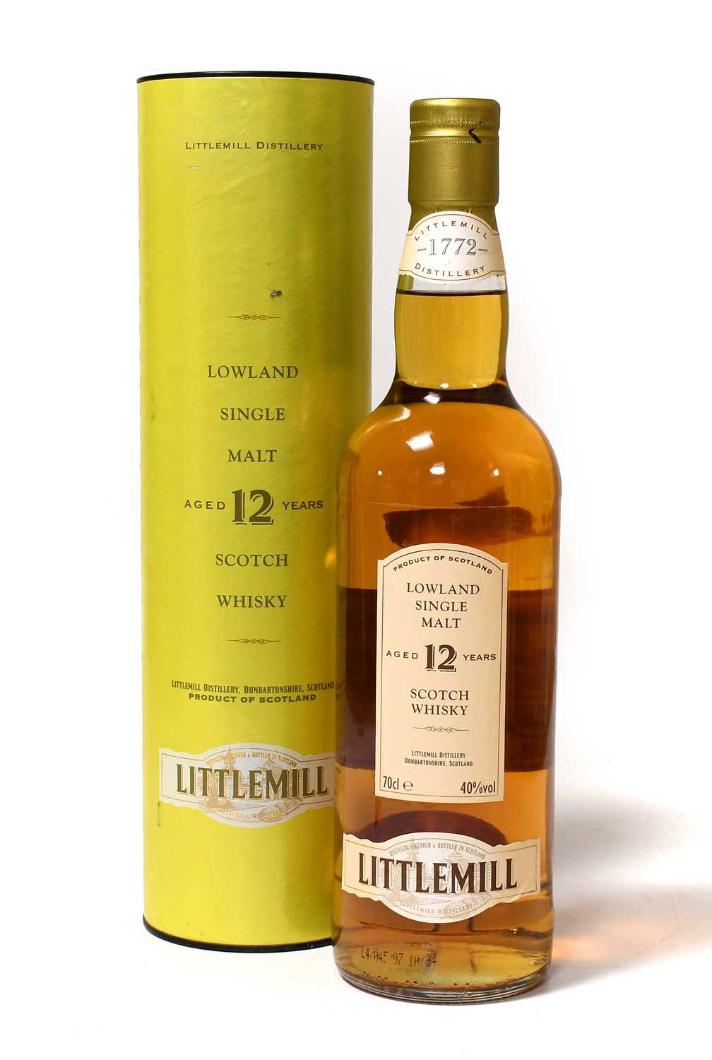 Lot 3206 - Littlemill 12 Year Old Lowland Single Malt...