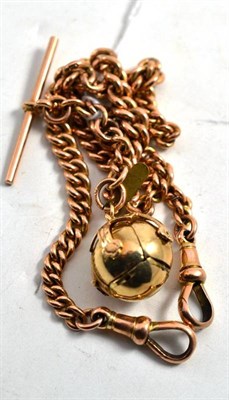 Lot 61 - A 9ct Albert chain and a Masonic globe pendant