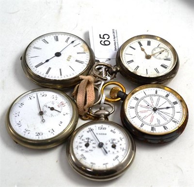 Lot 65 - A pocket watch made for the Chinese market, gun metal pocket watch, silver open faced pocket watch