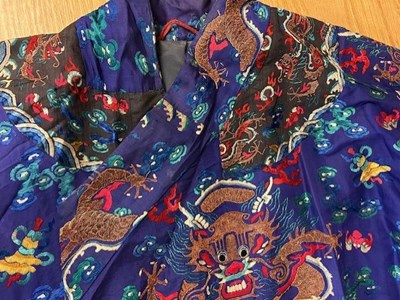 Lot 2221 - Large 19th Century Chinese Robe in Purple Silk...
