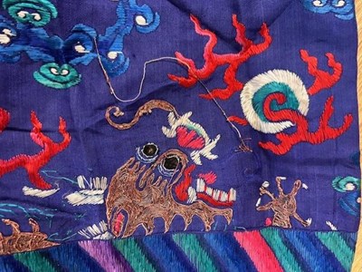 Lot 2221 - Large 19th Century Chinese Robe in Purple Silk...