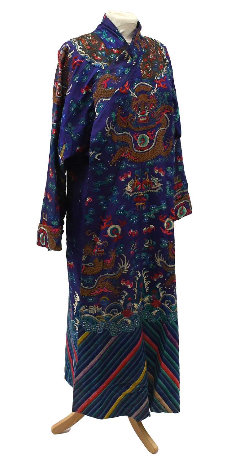 Lot 2221 - Large 19th Century Chinese Robe in Purple Silk...