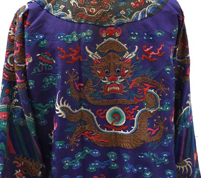 Lot 2221 - Large 19th Century Chinese Robe in Purple Silk...