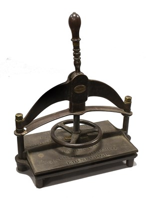 Lot 2000 - Cast Iron Book Press, "Patentee, Patrick...