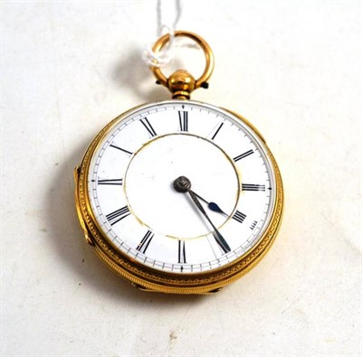 Lot 73 - An 18ct gold fob watch