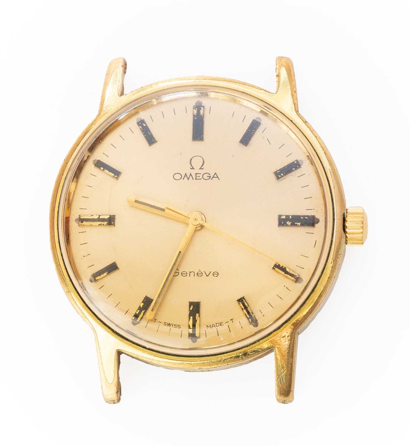 Lot 300 - A Plated Omega Geneve Wristwatch, manual wound...