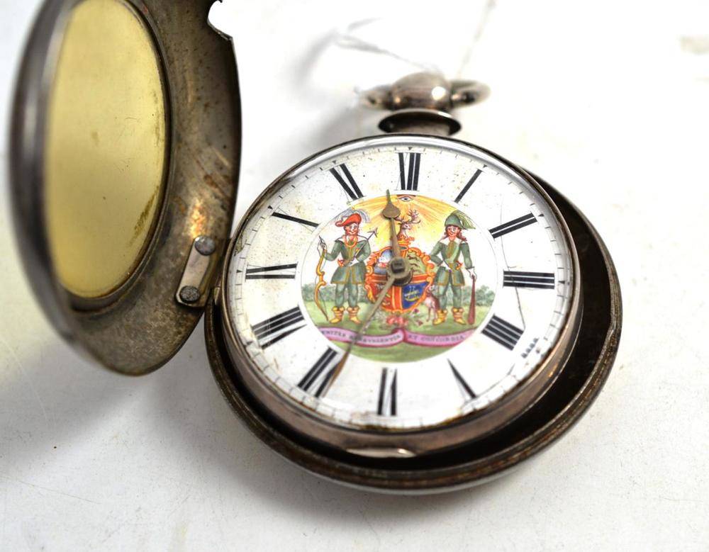 Lot 85 - A verge pocket watch, outer case missing