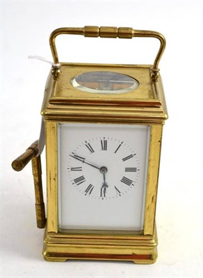 Lot 131 - A brass striking carriage clock