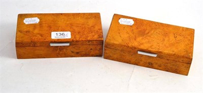 Lot 136 - Two 1930's yew boxes