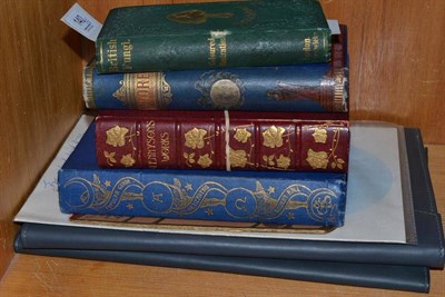 Lot 140 - Four books including Tennyson's Works in deluxes Morocco gilt binding and Fungi book with hand...