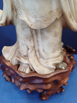 Lot 70 - A Chinese Soapstone Figure of Guanyin, Qing...
