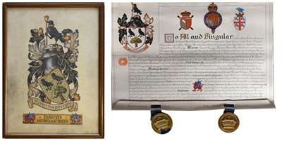 Lot 124 - Grant of Arms. Grant of Arms to David Morgan...
