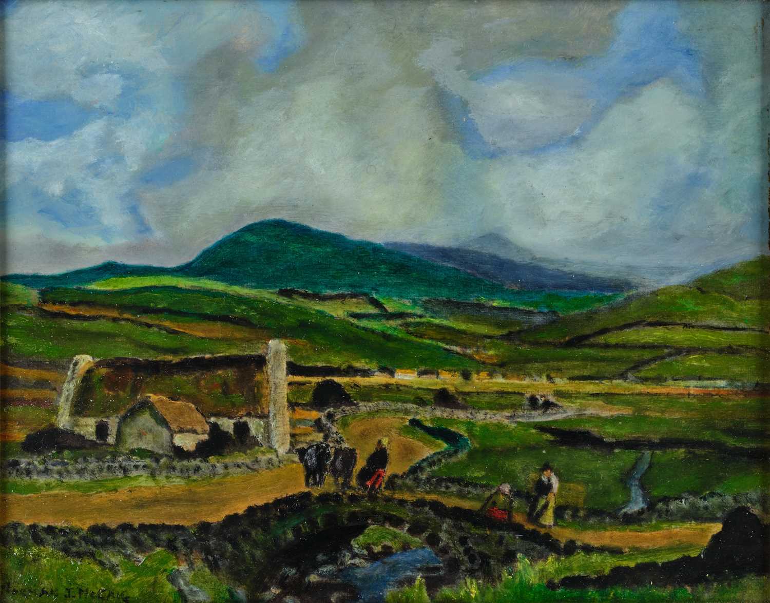 Lot 345 - Norman J McCaig (1929-2000) Irish Figures on a...