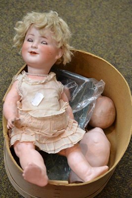 Lot 146 - Bisque socket head Scottish costume doll in original box; Princess Elizabeth bisque socket head...