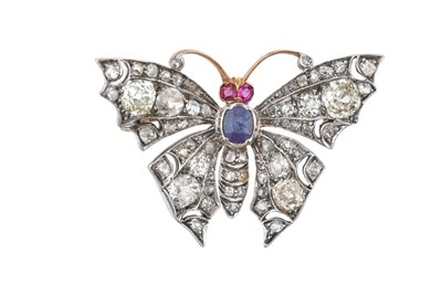 Lot 2066 - A Multi-Gem Set Butterfly Brooch, circa 1860...