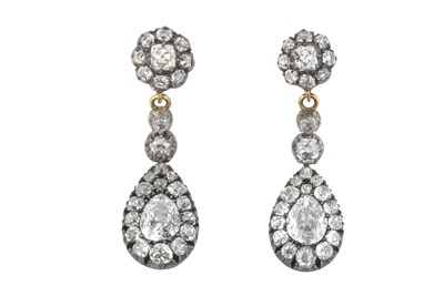 Lot 2084 - A Pair of Late 19th Century Diamond Drop...