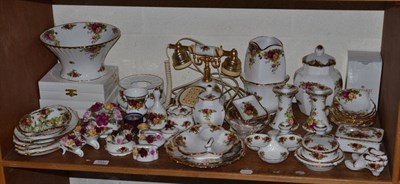 Lot 153 - Royal Albert 'Old country roses' ornamental items on two shelves