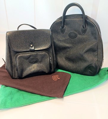 Lot 1045 - Mulberry Black Scotch Grain Leather Backpack,...