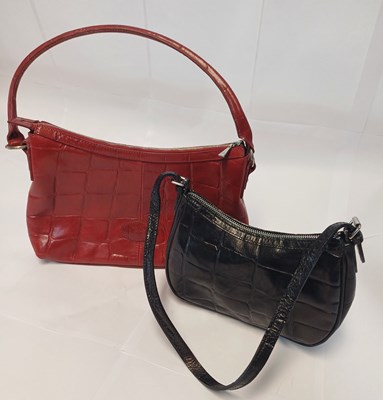 Lot 1047 - Mulberry Red Mini Congo Leather Croc Bag, with...
