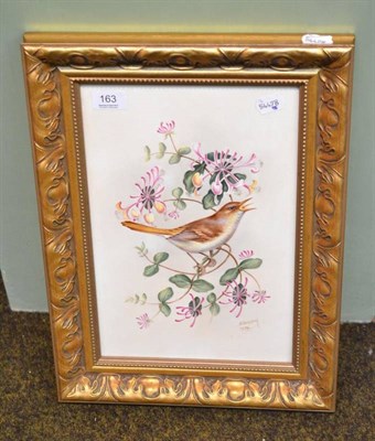 Lot 163 - A limited edition Royal Worcester ornithological plaque painted with a Nightingale on...