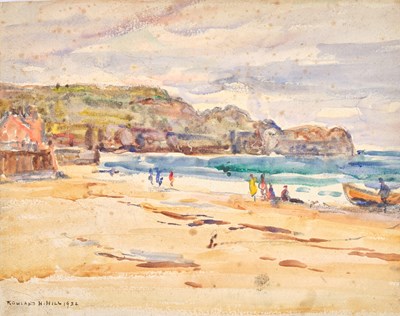 Lot 428 - Rowland Henry Hill (1873-1952) Beach Scene...