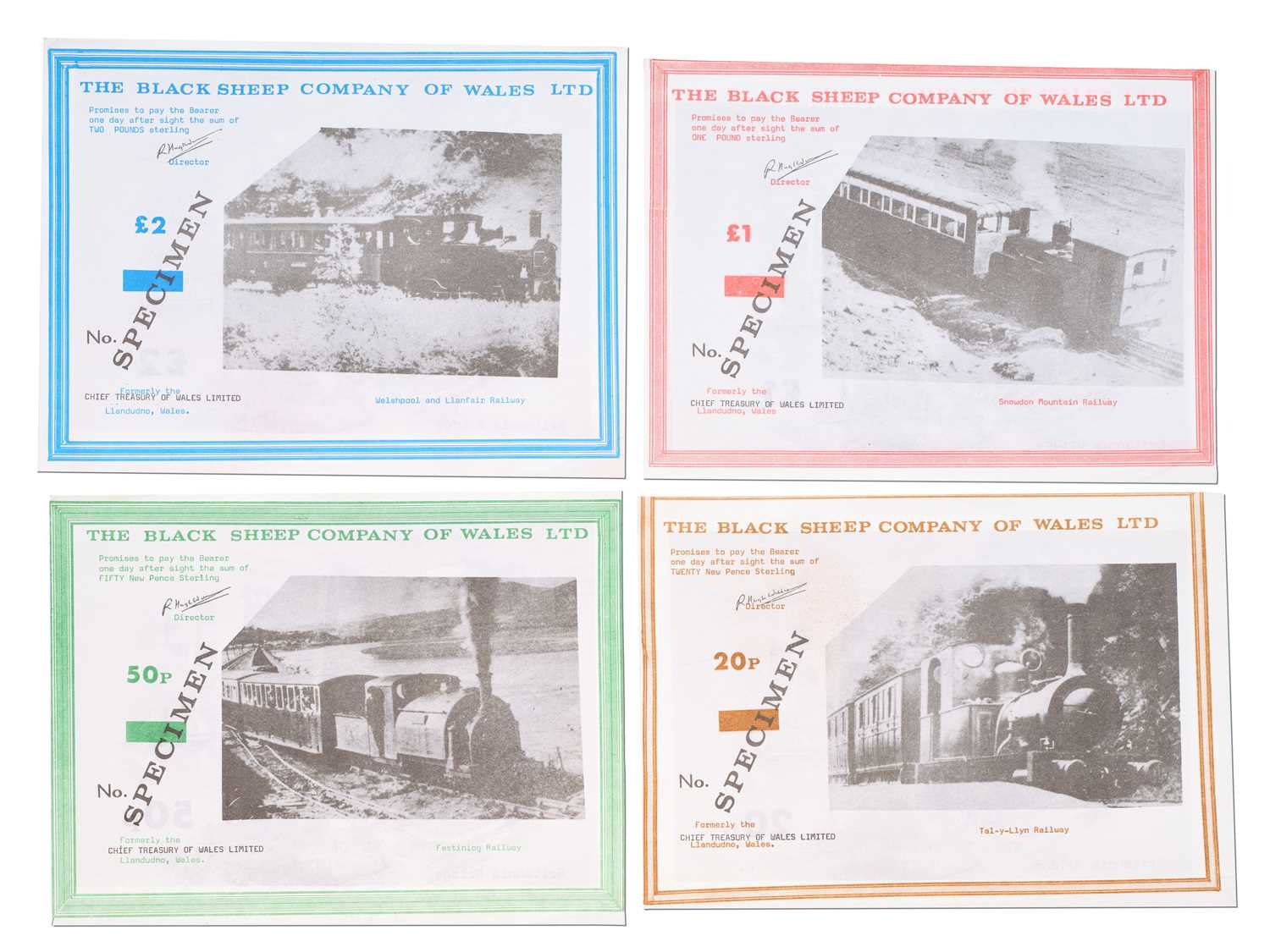 Lot 359 - Wales, 4x Black Sheep Company Specimen Notes,...