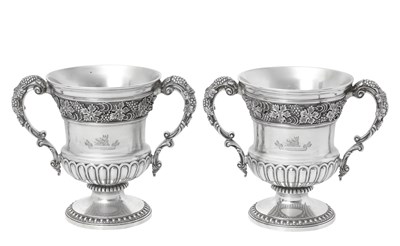 Lot 2217 - A Pair of Edward VII Silver Two-Handled Cups