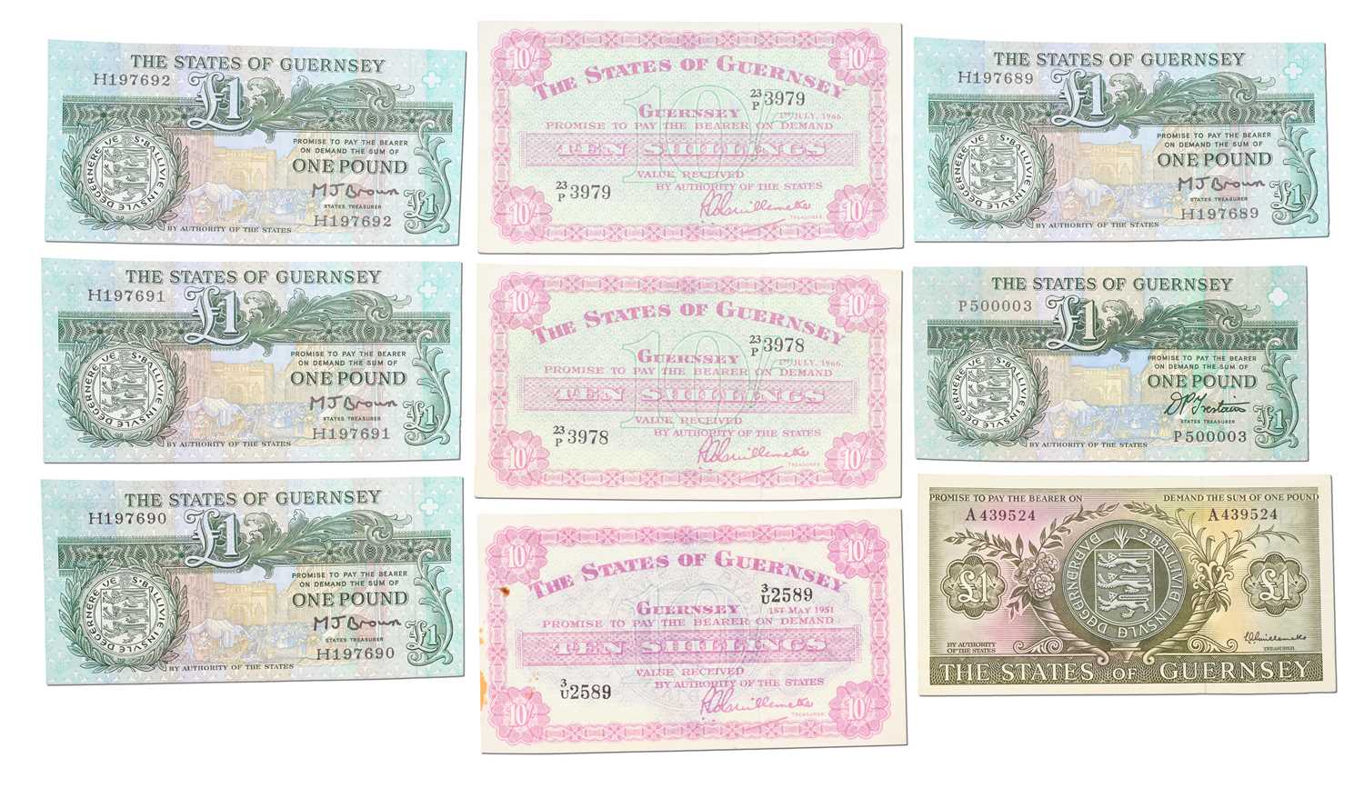 Lot 362 - Guernsey, Ten Shillings, dated 1st May 1951,...