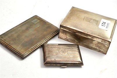 Lot 174 - A silver cigarette case, another and a cigarette box