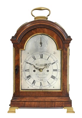 Lot 391 - A Mahogany Triple Pad Top Striking Table Clock,...