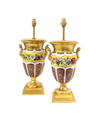 Lot 363 - A Pair of Gilt Metal Mounted Paris Porcelain...