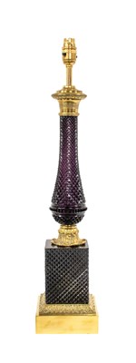 Lot 367 - A French Gilt Metal Mounted Amethyst Glass...
