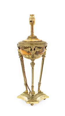 Lot 365 - A Gilt Metal Mounted Siena Marble Lamp Base,...