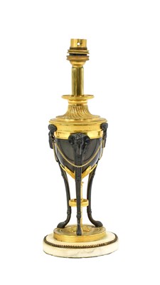 Lot 366 - A French Gilt and Patinated Bronze Candlestick,...