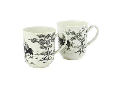 Lot 303 - A Pair of Worcester Porcelain Coffee Cups,...